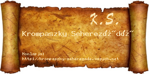 Krompaszky Seherezádé névjegykártya